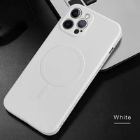 2022 new liquid magnetic wireless silicone phone case for iphone 12 11 13 pro max mini x xs xr 7 8 plus magsafing celular coque