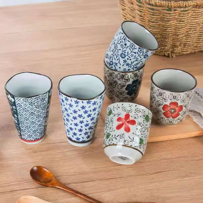 Винтажная чайная чашка ретро керамические кружки в японском стиле дорожная