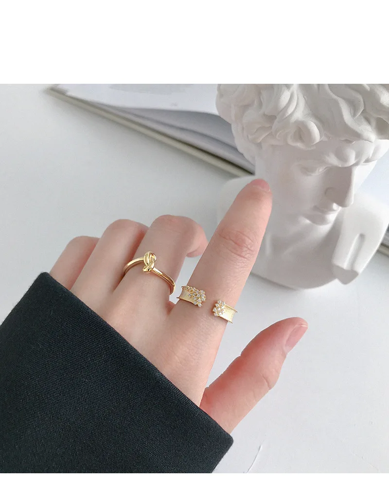 SHANICE Luxury Brand S925 sterling silver open ring designer full stars micro-inlaid cubic zircon opening ring fine jewelry gift