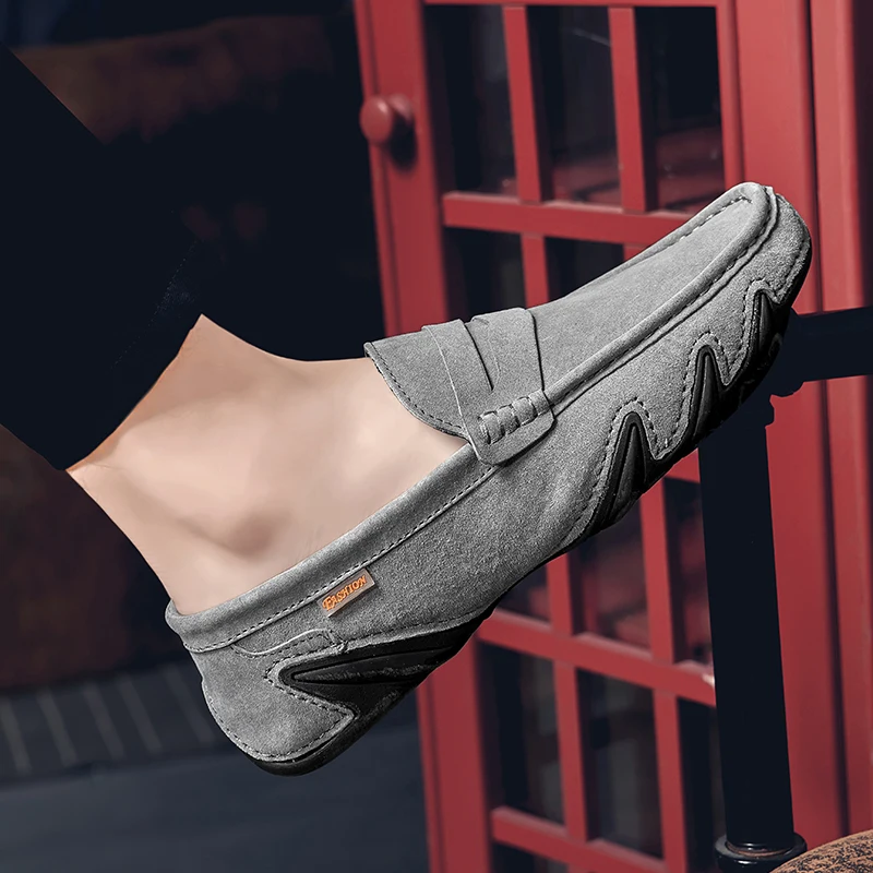 Новые модные мужские лоферы удобная повседневная обувь на плоской подошве