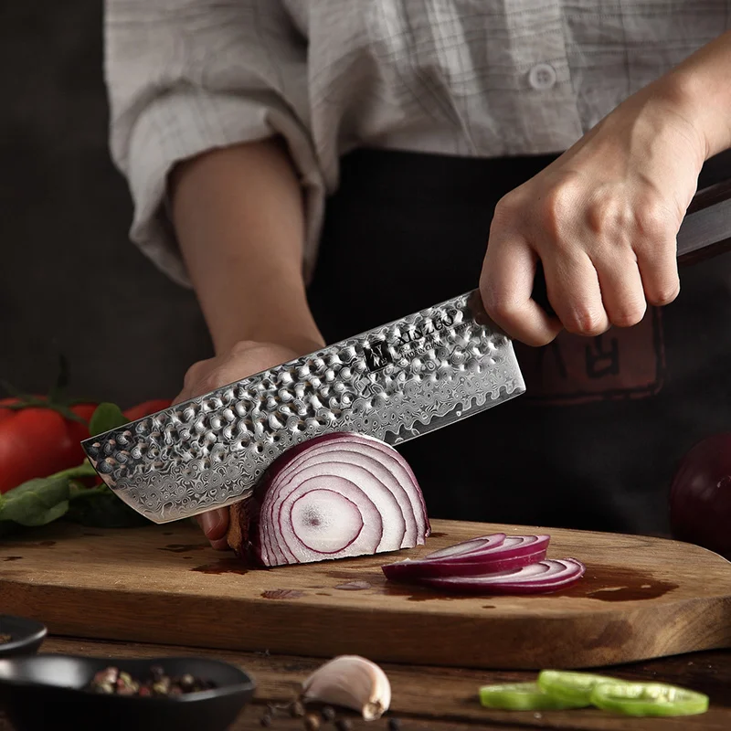 XINZUO 7-дюймовый Нож для нарезки мяса дамасская сталь кухонные ножи шеф-повар