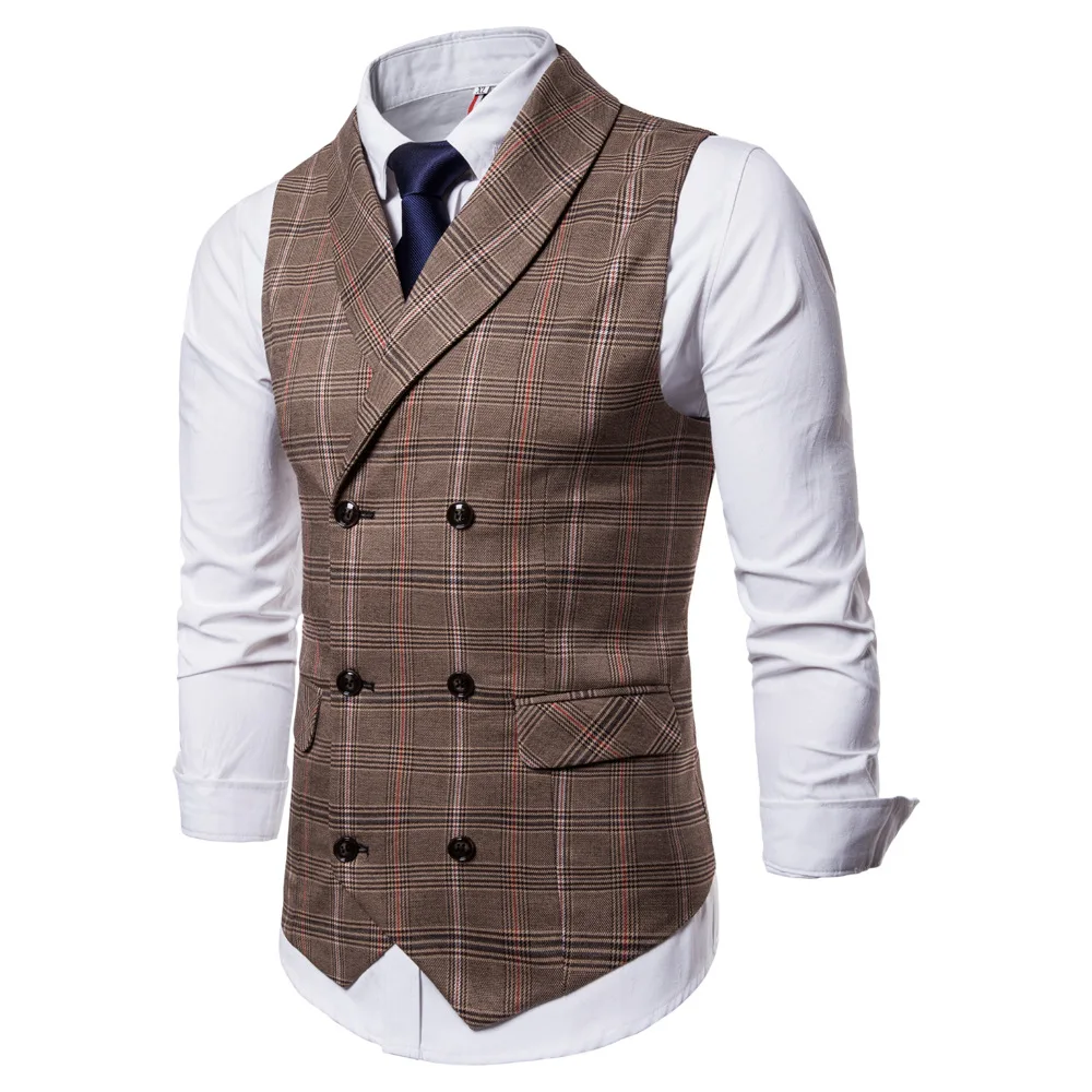 

Best-Selling Mens Suit Vest Fashion Casual Everyday Slender Checker Lattice Men's Vest Coat Thin Business Jacke
