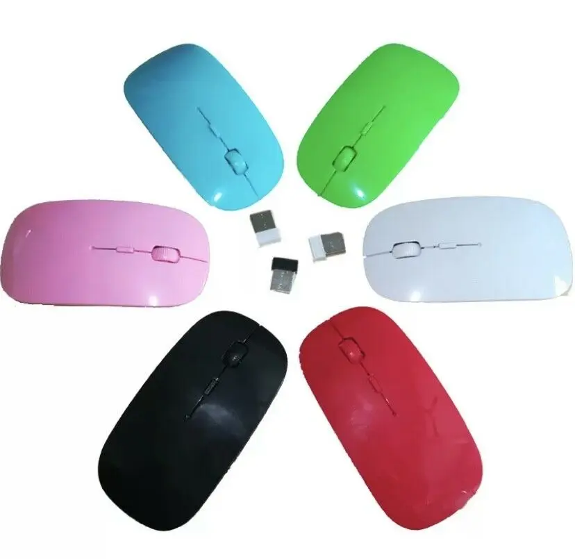 

Slim Wireless LED Light Mouse Rechargeable Cordless Mice For PC Laptop + USB