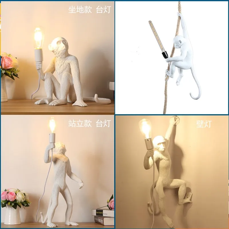 Креативный художественный настенный светильник из смолы с животными золотой