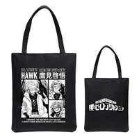 my hero academia shopper bag anime cosplay japanese mha shoto print canvas handbag casual women girl school shoulderbag 2021