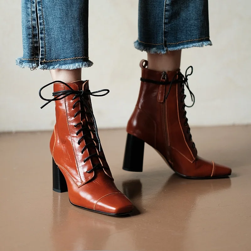 

Женские ботинки на молнии, черные повседневные ботинки на толстом высоком каблуке, с квадратным носком, Осень-зима 2020