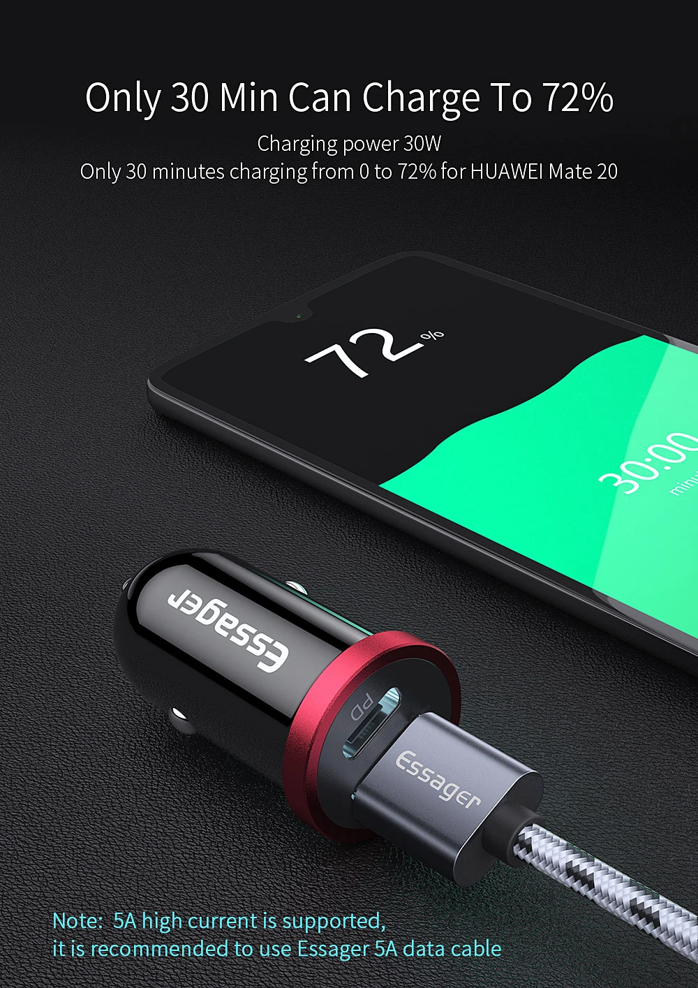 Автомобильное зарядное устройство Essager Quick Charge 4,0 3,0 USB для мобильного телефона iPhone Xiaomi 5A SCP QC4.0 QC3.0 QC type C PD автомобильное быстрое USB зарядное устройство