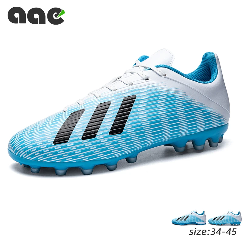 

Men's Sliver Blue AG/FG Sole Outdoor Cleats Football Boots Shoes Soccer Cleats Women Soccer Cleats Training Football
