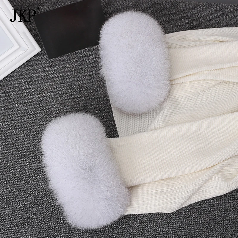 JKP 2020 натуральные манжеты из лисьего меха модные теплые женские браслеты