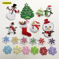christmas snowflake snowman iron on embroidered cloth patch for girls boys clothes stickers apparel garment accessories