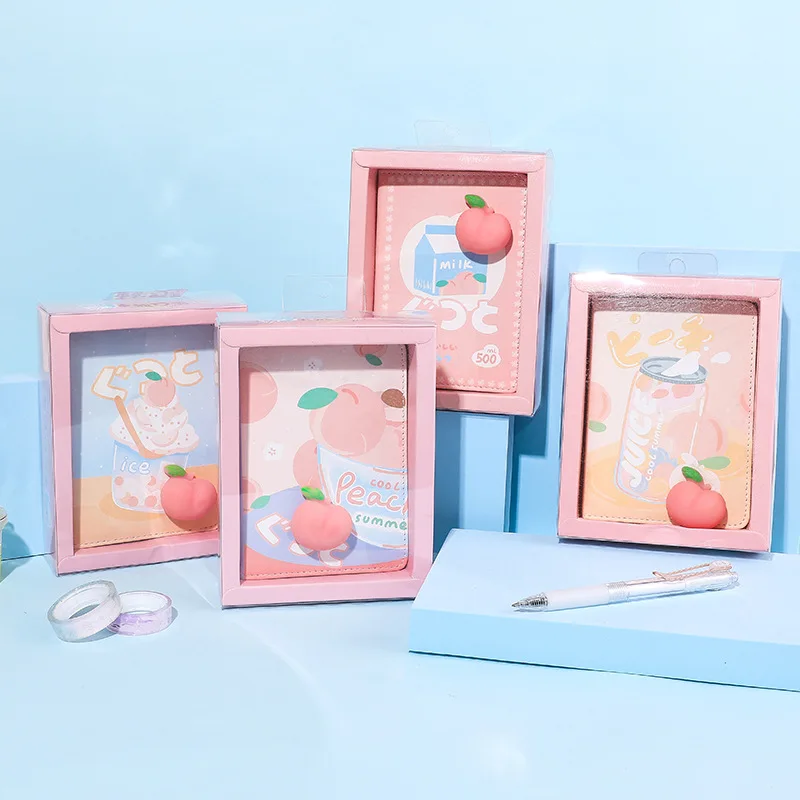 

Оригинальный милый мультяшный блокнот, ручной ноутбук, отверстие, отжим, сжимание, декомпрессия, музыка, персик, блокнот, дневник, канцелярс...