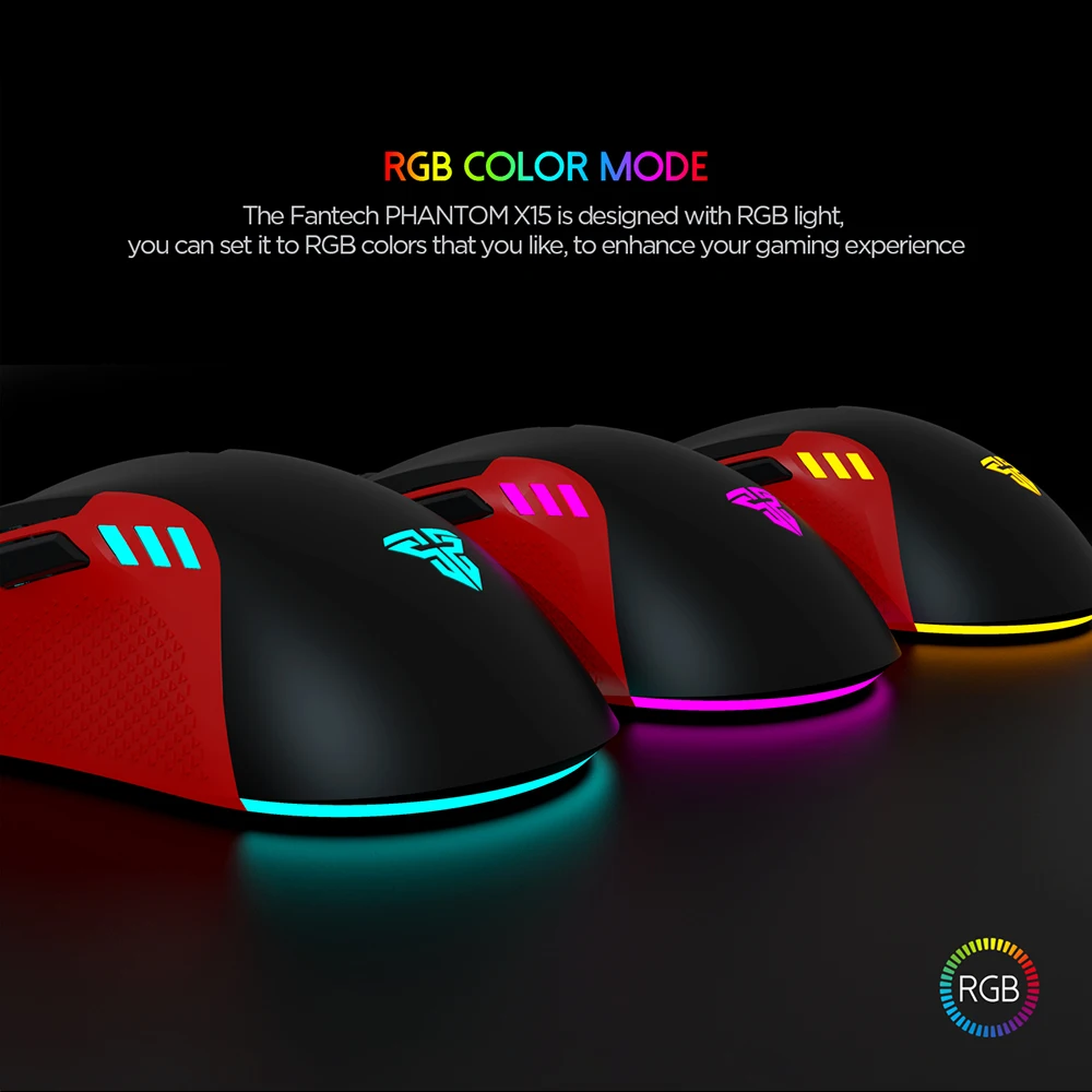 Новинка! Игровая мышь Fantech X15 7 кнопок 4800 DPI с USB кабелем игровая RGB для электронных