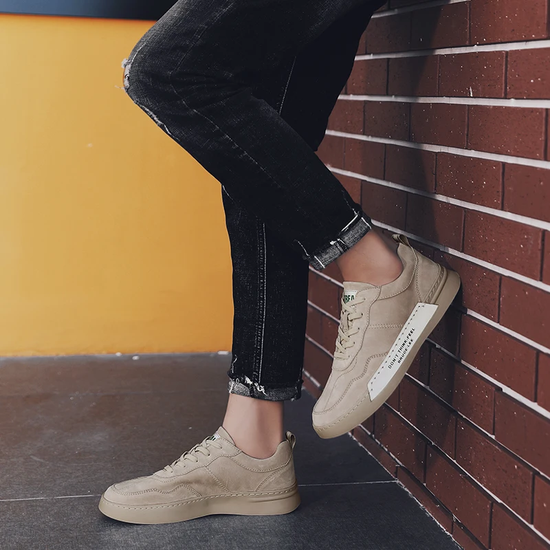 Кроссовки мужские из натуральной воловьей кожи Повседневная Уличная обувь на