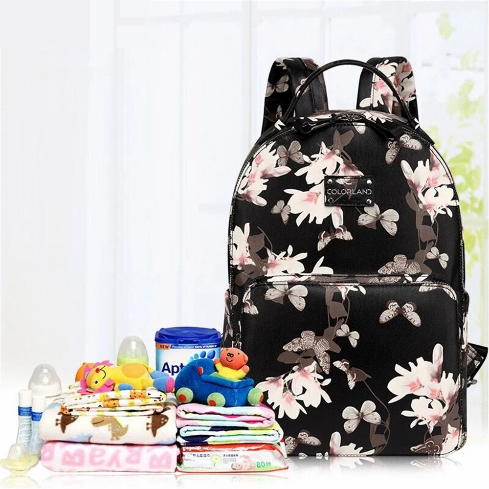 Diaper bag PU Leather fanshion baby Care Nursing mummy maternity nappy organizer brand mom backpack handbags 2018 NEW | Мать и ребенок