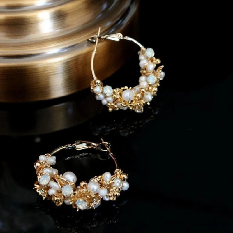 Серьги ручной работы с натуральным пресноводным жемчугом для женщин серьги из