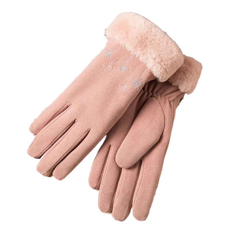 

Women's Winter Gloves with Velvet Windproof Outdoor Cycling Gloves Disposible Pink Gloves Fingerless Gloves Women