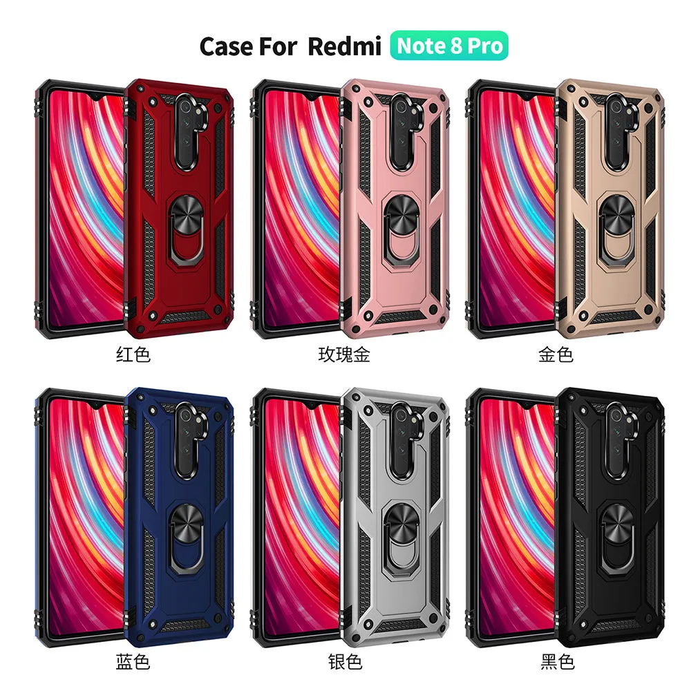 Магнитный автомобильный чехол с кольцом-держателем для Xiaomi Redmi Note 8 Pro Note8 Note8T Note9S 7