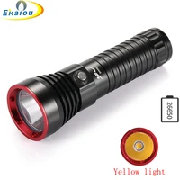 powerful high quality xhp70 2 led yellow light diving flashlight ip68 dive waterproof 100m torch 1865026650 portable dive lamp