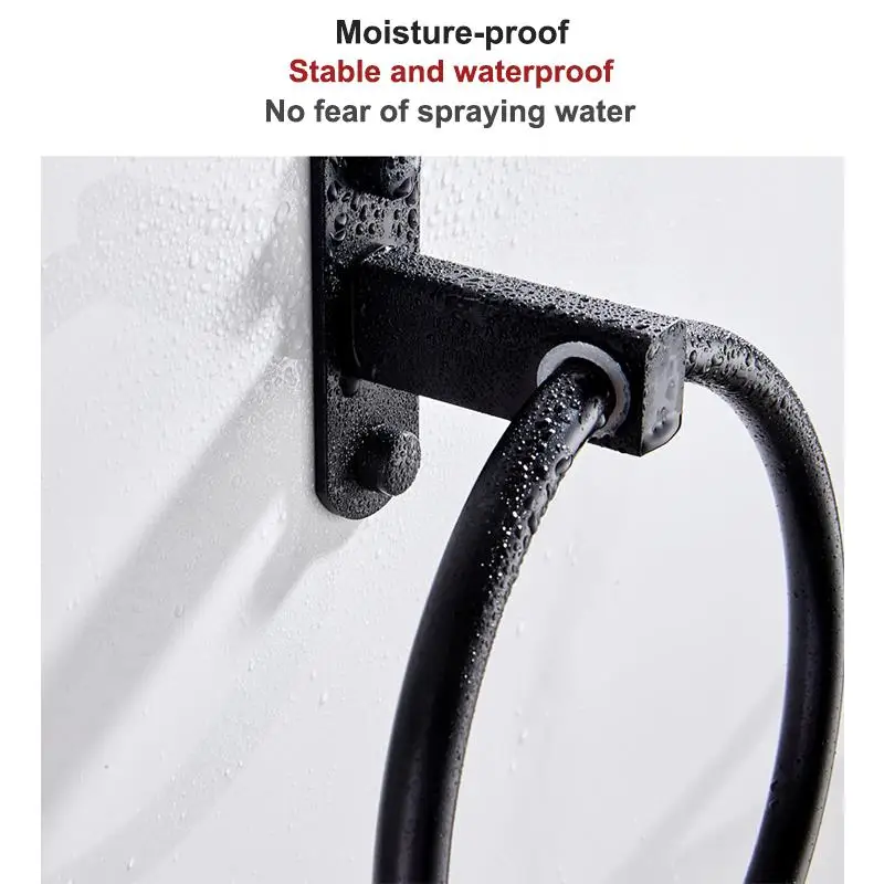

Stainless Steel Wall Mounted Towel Ring Towel Hanger Punch Free Strong Bearing Save Space Holder for Bathroom