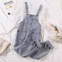 2020 new denim overalls female loose fitting haren trousers slimming trousers jeans jumpsuit womens jumpsuits casual overalls