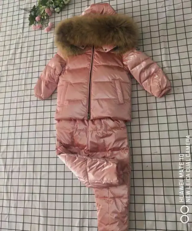 Зимняя пуховая куртка с капюшоном Детские комплекты зимняя одежда плотная