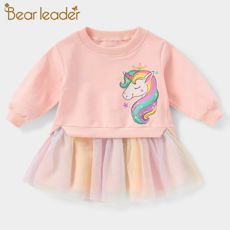 Bear Leader/Новинка 2021 г. Милая одежда с героями мультфильмов для маленьких девочек
