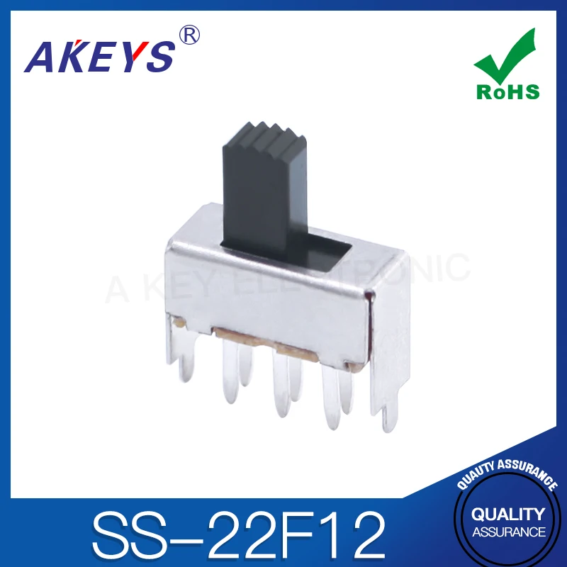 Ручка SS-22F12 (2P2T) 9 мм 2-ступенчатый переключатель 2 фиксированных ножки 6 футов в