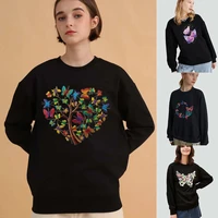 fashion california pretty butterfly print pullovers women casual hoodies loose long sleeve hoodie sweatshirt trend streetwear