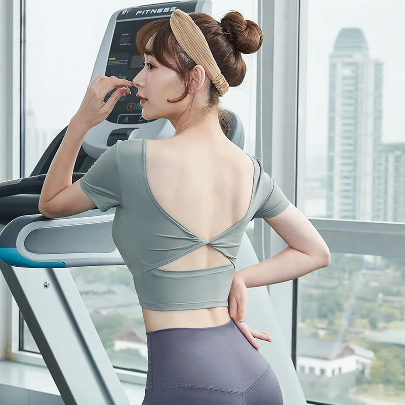 

Yoga Crop Top Yoga Clothes Bra Sports Top Women's Training Elastic Red Clothes Top Deportivo Mujer Camisetas