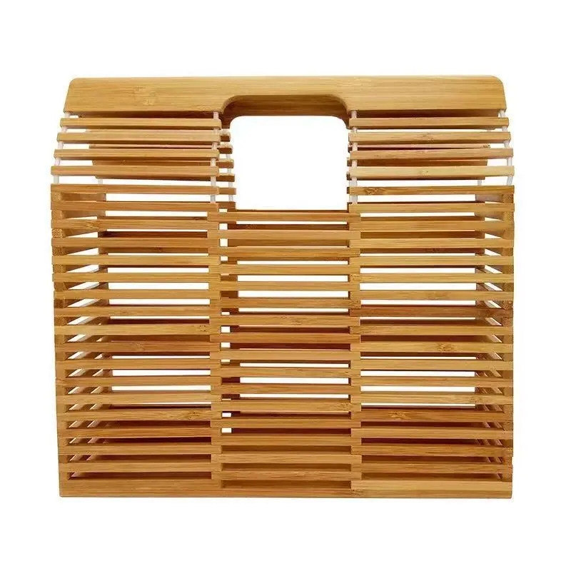 Женская сумочка Бамбуковая сумка ручная работа модная квадратная Летняя Пляжная