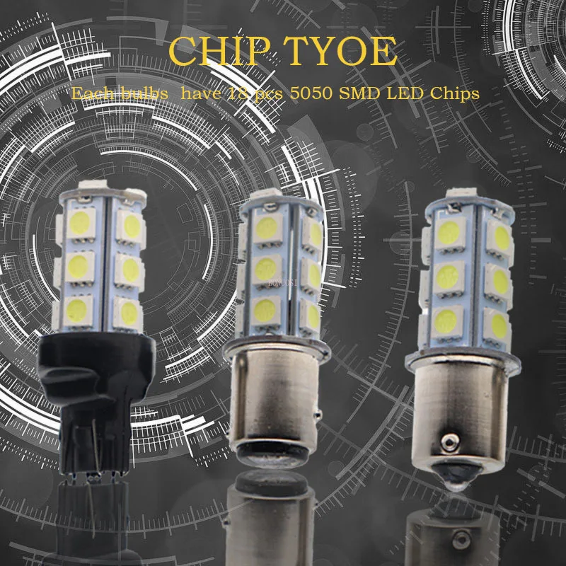 2 шт. BA15s BAU15S 18smd P21W 18 светодиодный 5050 SMD 1156 smd Белая автомобильная лампа