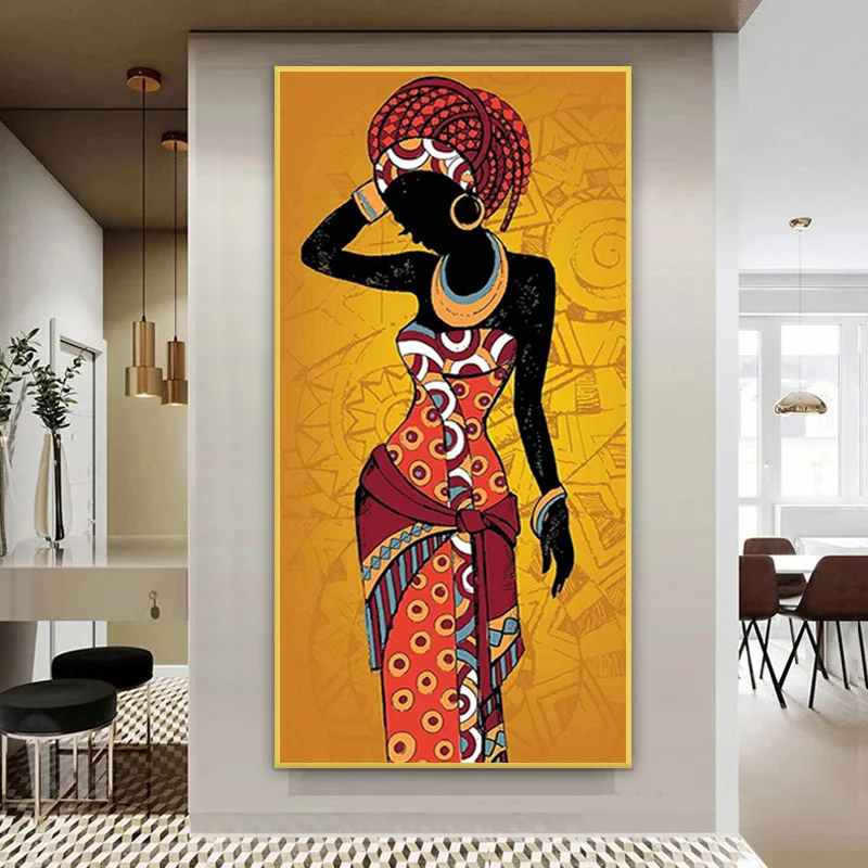 

Abstract African Woman Canvas Painting Modern Wall Art Posters and Prints Simplicity Decoration Pictures for Living Room Mural