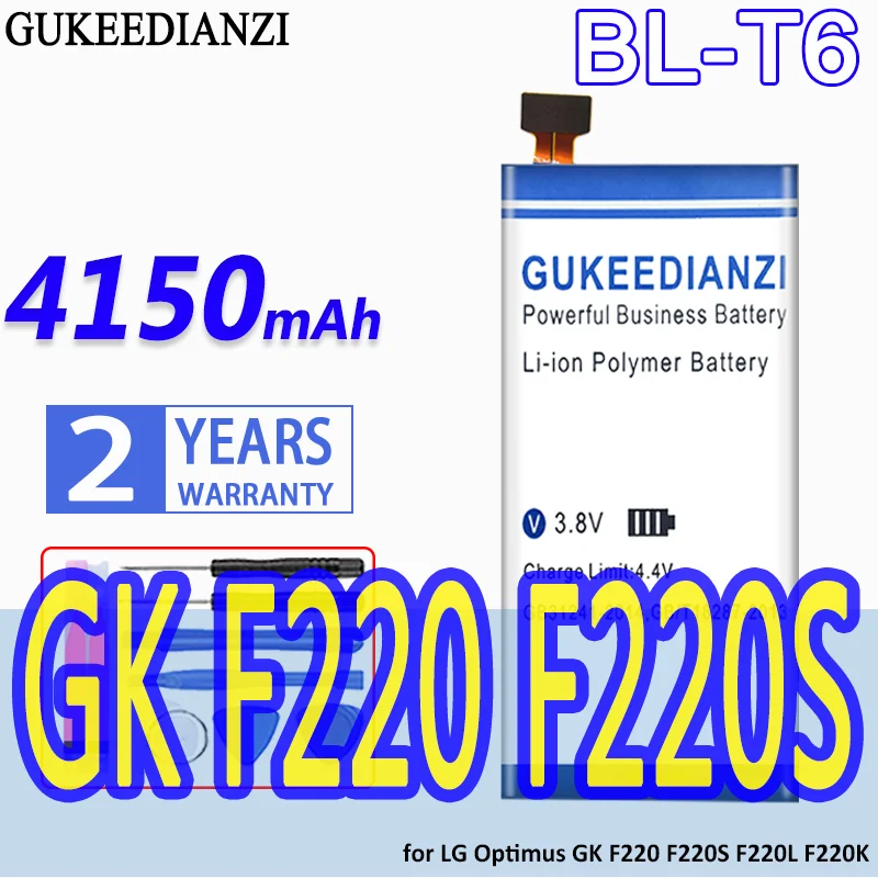 

GUKEEDIANZI аккумулятор с высокой емкостью BL-T6 4150 мА/ч, для LG Optimus GK F220 F220S F220L F220K акумуляторная батарея