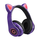 2021 светильник Симпатичные кошачьи ушки Bluetooth-совместимые Беспроводные наушники с микрофоном управление для ребенка девочки стерео музыкальный шлем гарнитура подарок