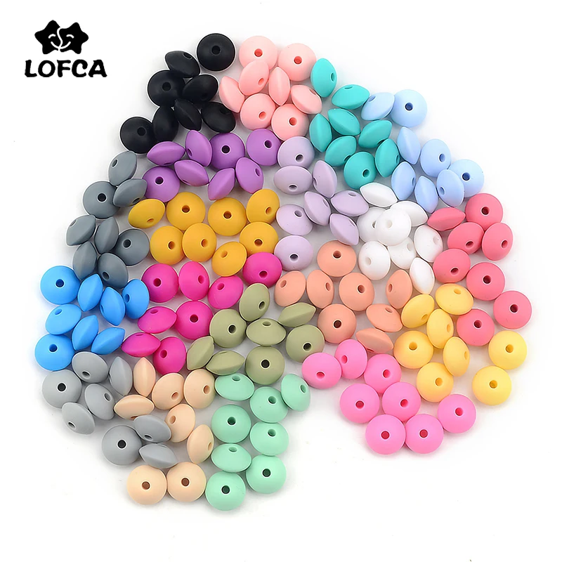 Силиконовые бусины для чечевицы LOFCA 100 шт./лот 12 мм без БФА Пищевая ценность DIY