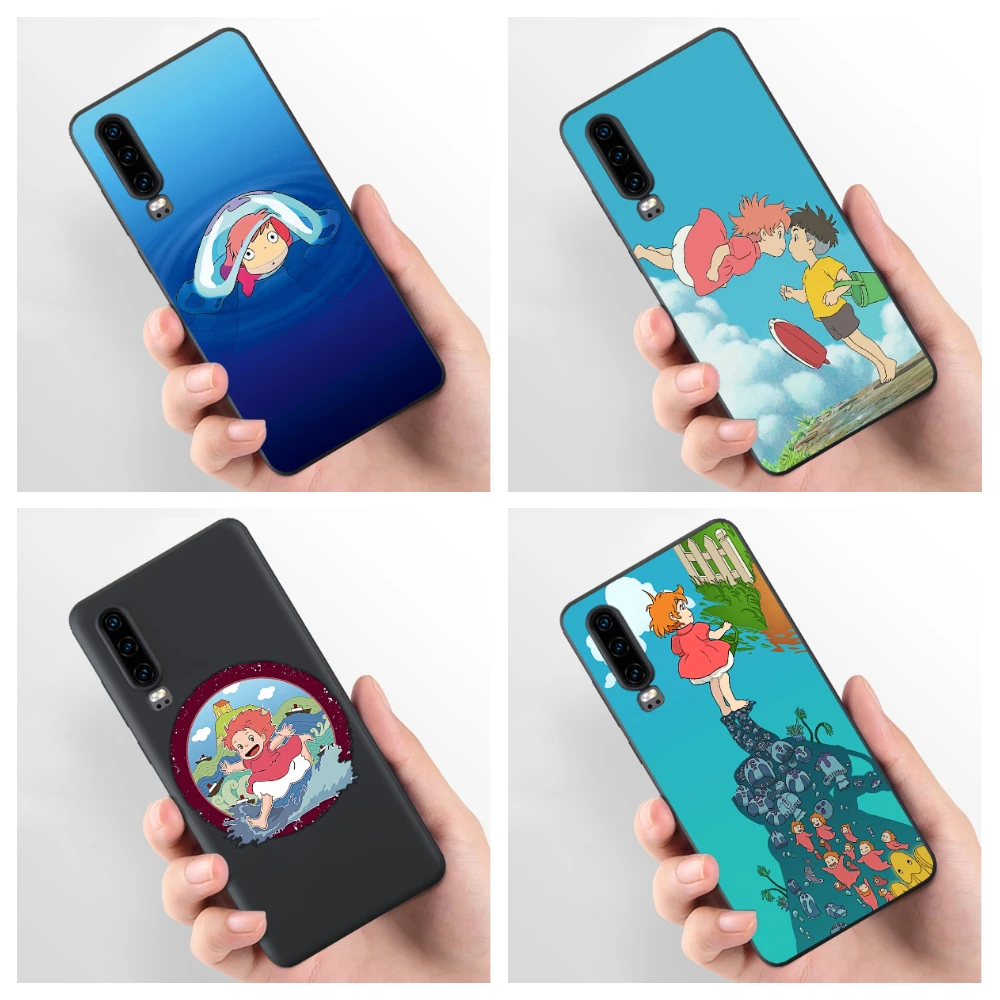 Чехол для телефона Ponyo Классический мультяшный анимационный новый черного цвета