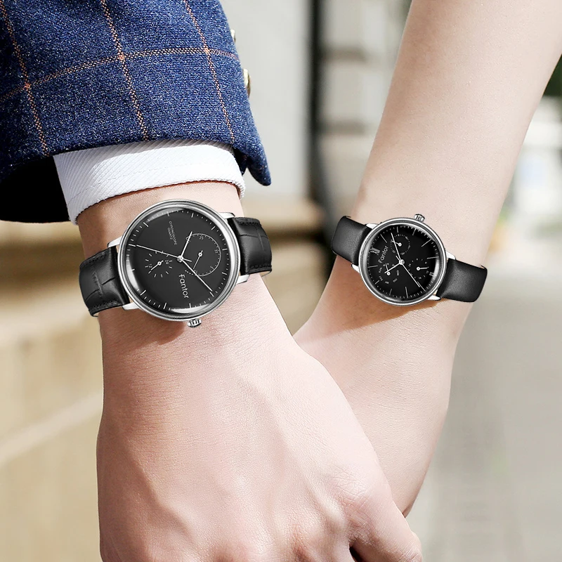 Fantor 2020 новые роскошные брендовые кварцевые часы мужские хронограф кожаные