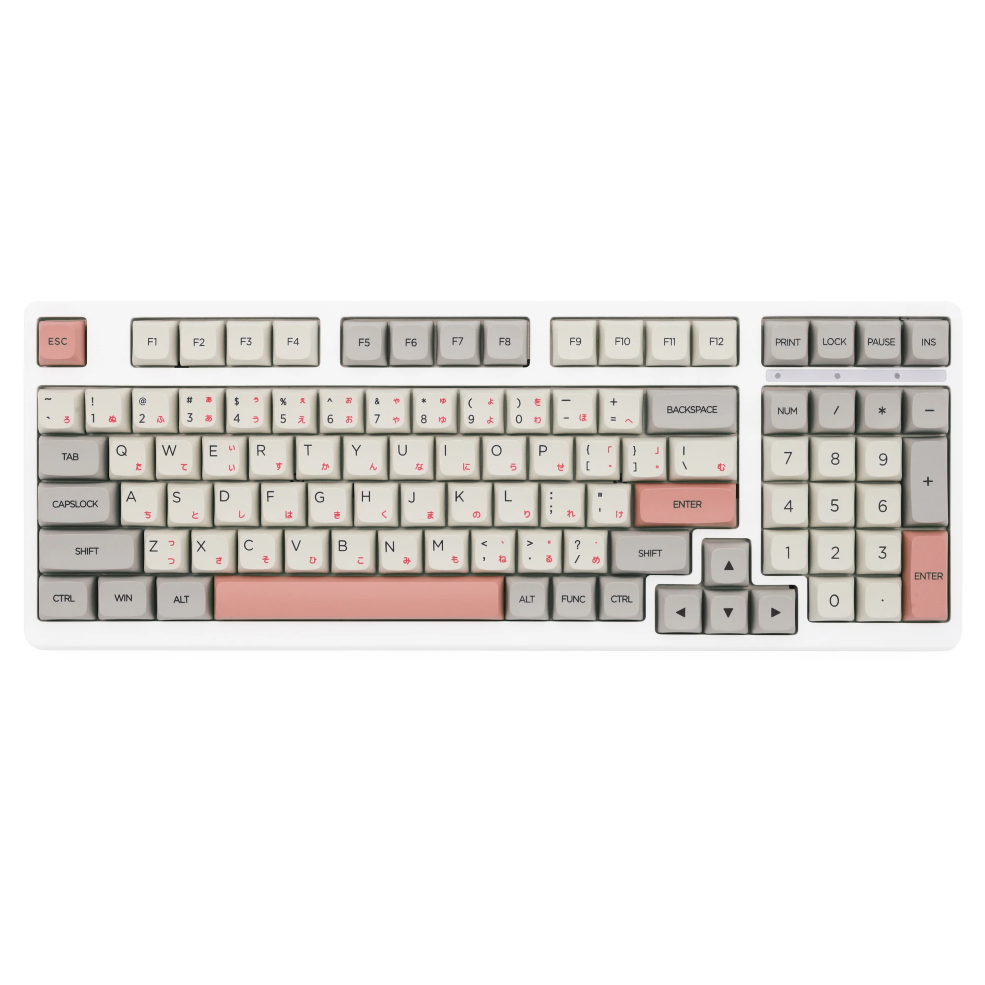 Новый набор клавиш V2 9009 бежево-серого цвета толстая клавиатура PBT для клавиатуры