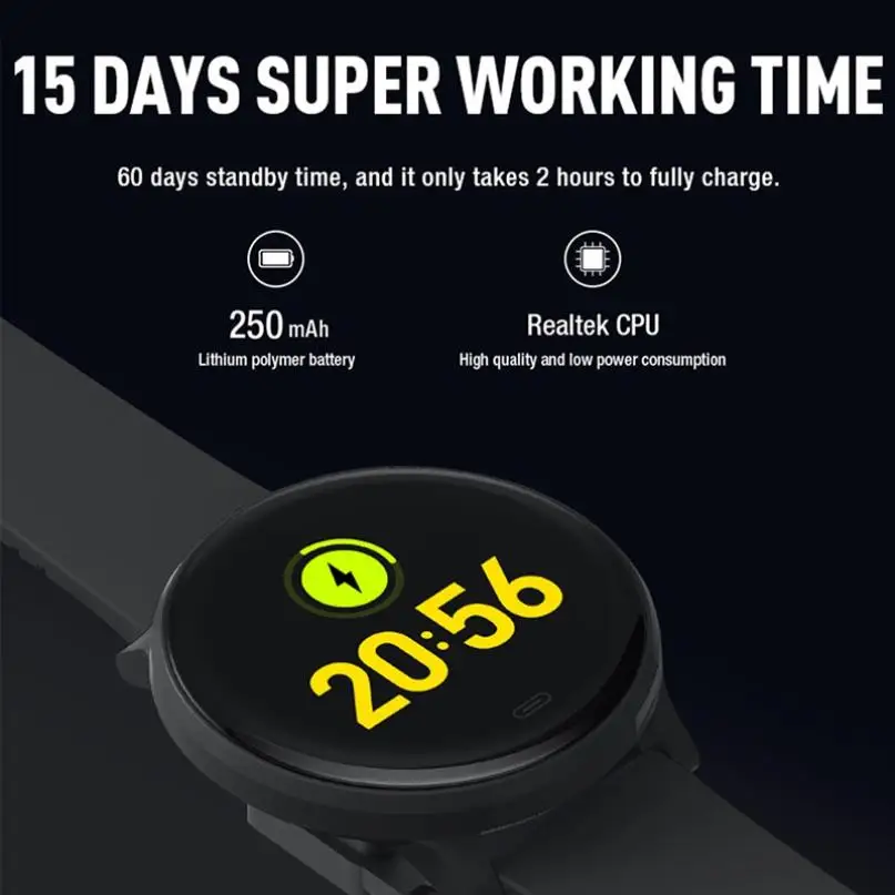 

V15C 1.4 Inch IPS Screen Long Standby Waterproof Sport Heart Blood Pressure Monitor Rate Smart Watch GPS Fitness Clock Men Women