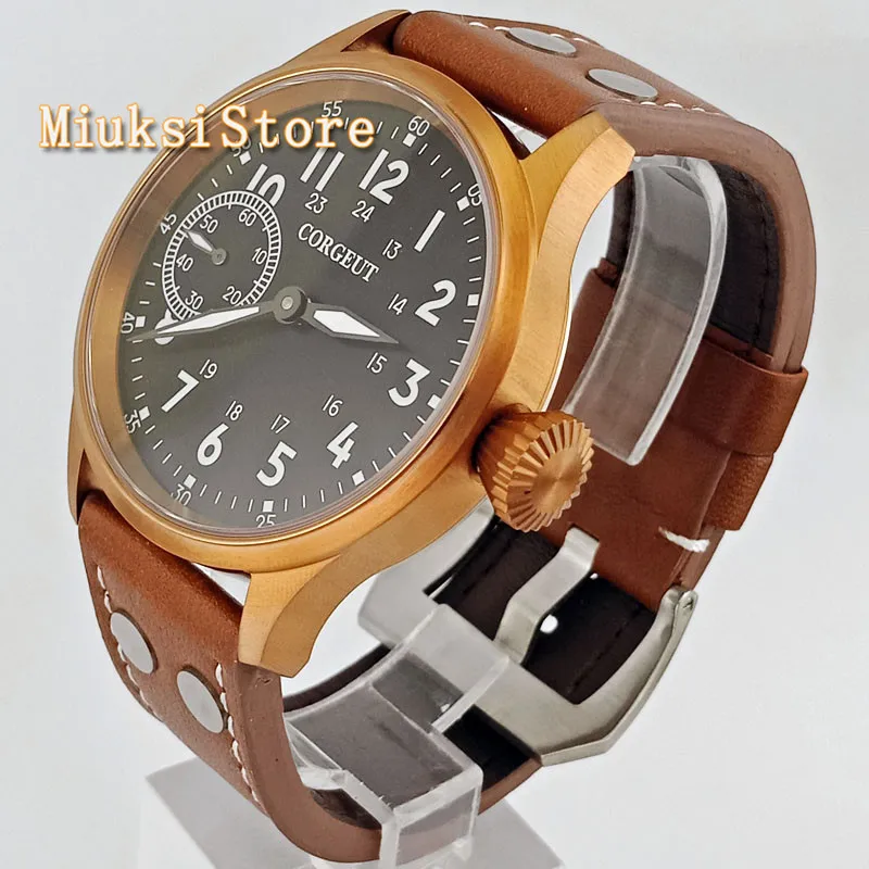 Часы мужские механические с бронзовым покрытием и сапфировым стеклом 43 мм -