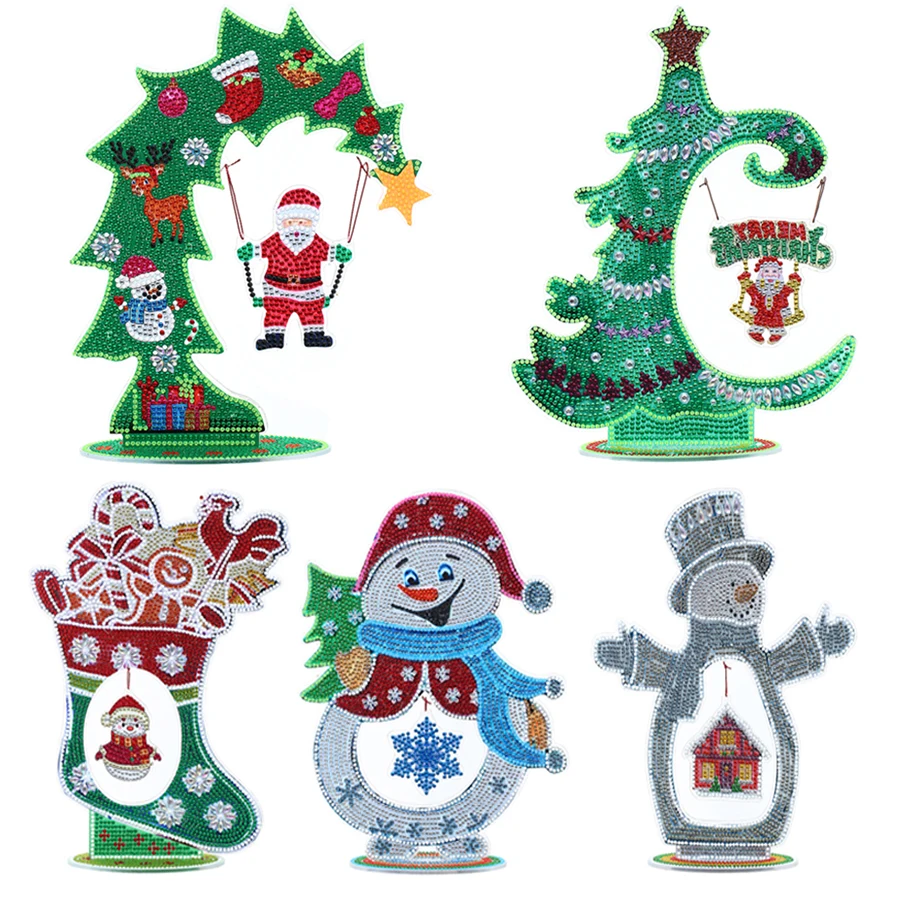 

DIY Diamond Painting Christmas Tree Pendant LED Chandelier Cushion Shaped Diamond Suction Cup Decoration Light Party Decoration