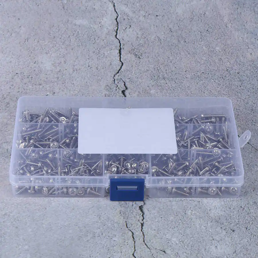 400 шт. набор нарезных винтов резьбовые вставки никелированная углеродистая сталь
