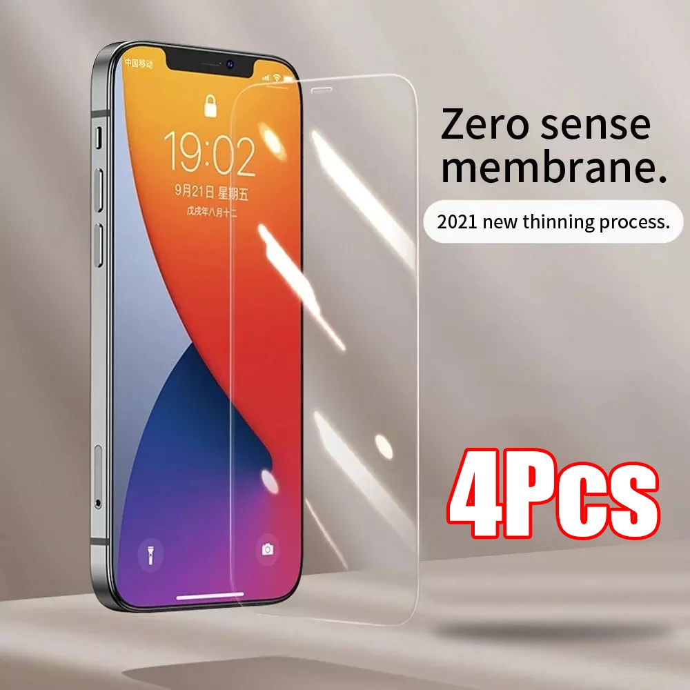 

4 шт. Защитное стекло для iPhone 13 11 12 Pro Max Защита экрана для iPhone XR XS Max 6 7 8 Plus полное покрытие закаленное стекло
