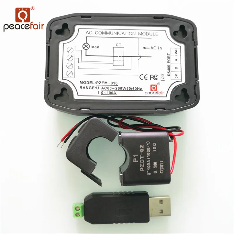 Новый AC однофазный ватт счетчик энергии RS485 220 В 100A напряжение тока Частота