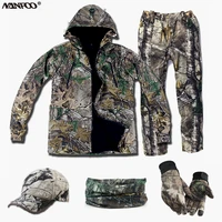 winter themal bionic camouflage hunting fishing ghillie suit wind waterproof tactical climbing clothes jungle camo hooded jacket