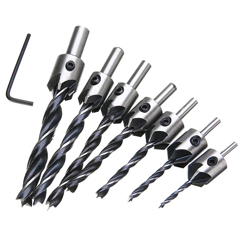 Countersink Drill Bit Set Carpentry Reamer Woodworking Chamfer End Milling Hole Wood | Инструменты
