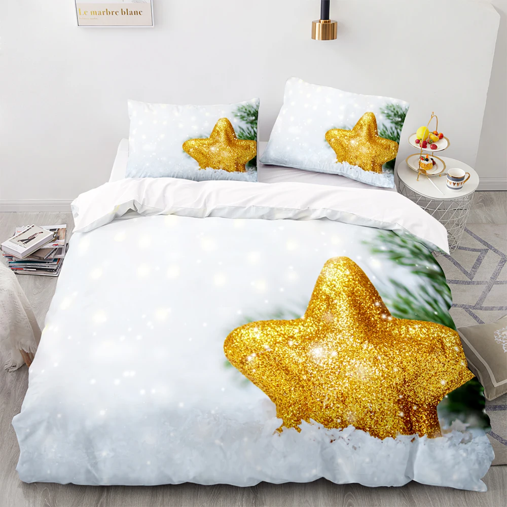 Пододеяльник с красным рождественским шариком 200x200 наволочкой белый