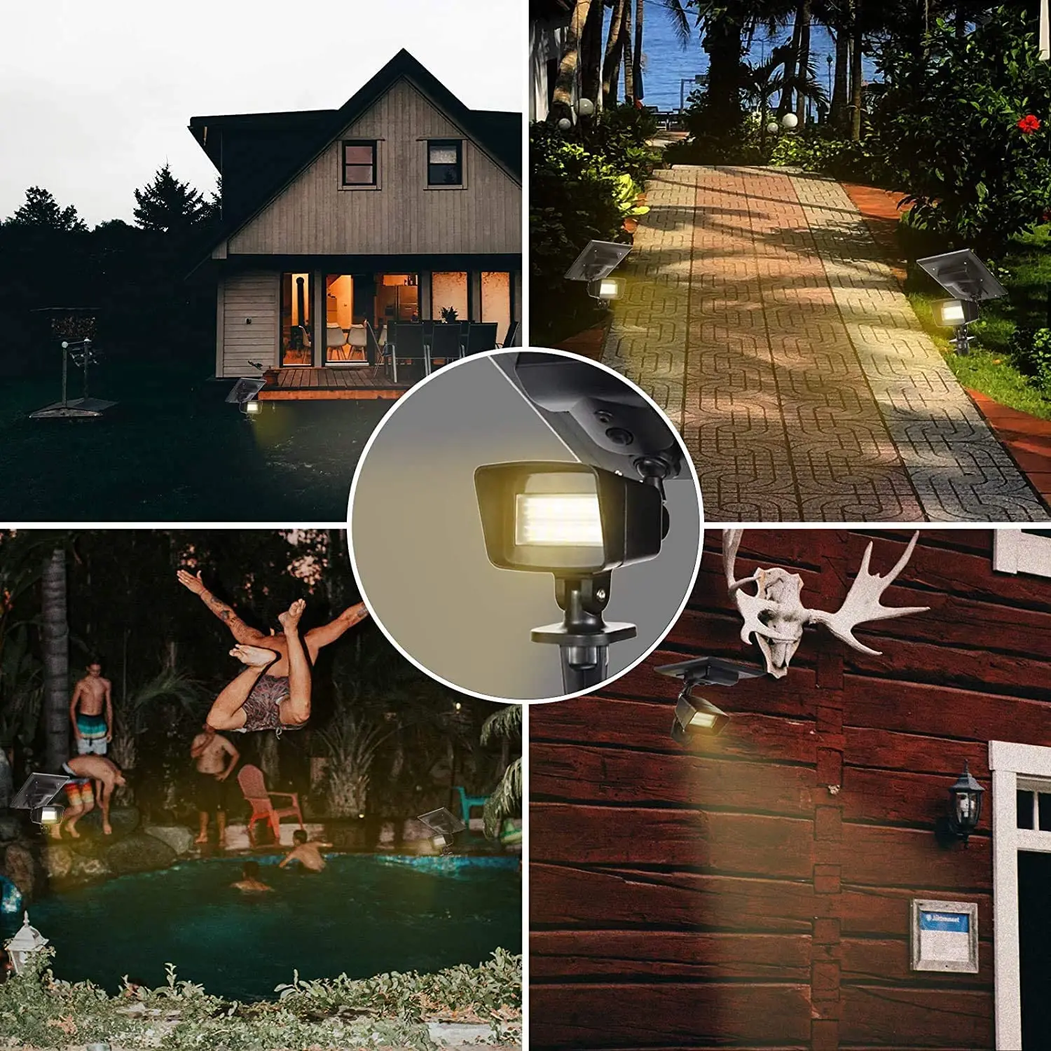 2 в 1 светодиодный солнечный пейзаж Точечный светильник s наземный Солнечный