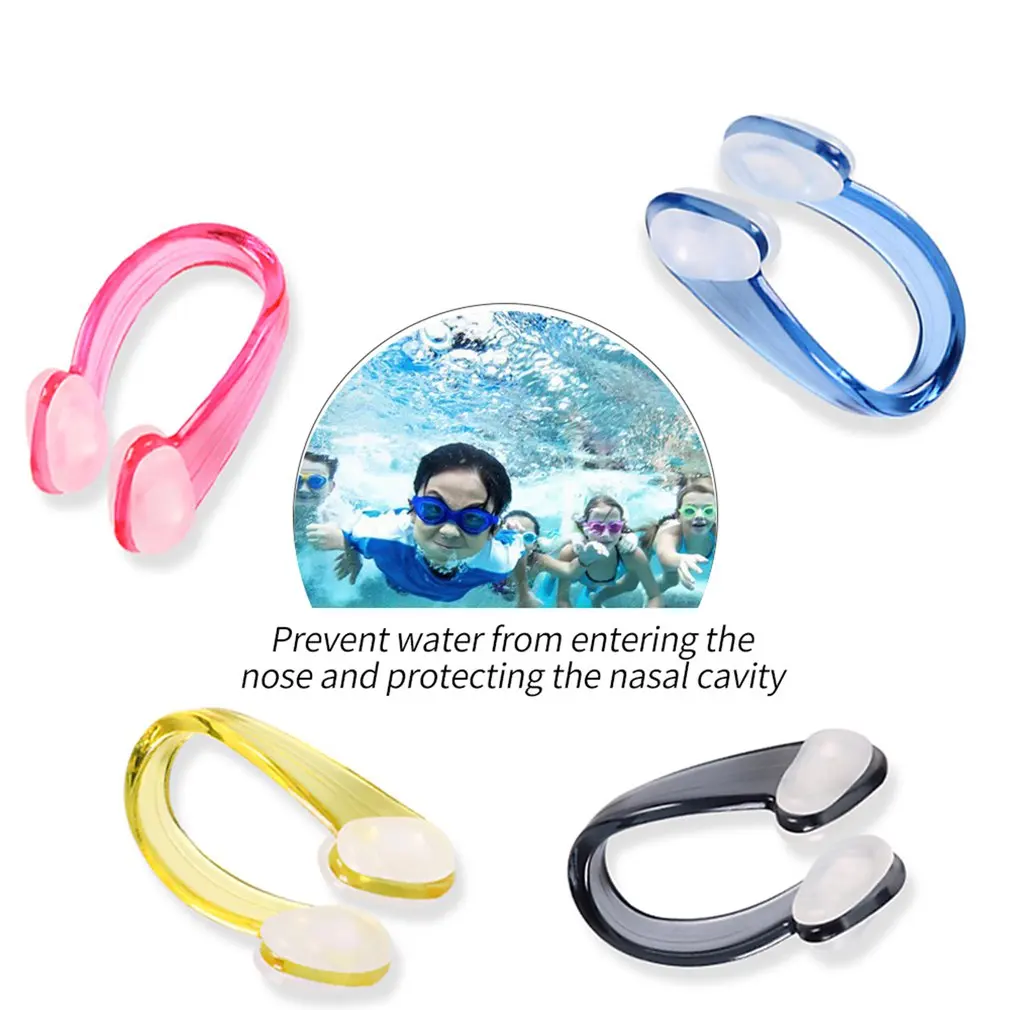 

1 PCS Swimming Soft Silicone Nose Clip Ear Plugs Set Swimmer Unisex Nose Clip Earbuds Set Small Size Waterproof For Kids Adults