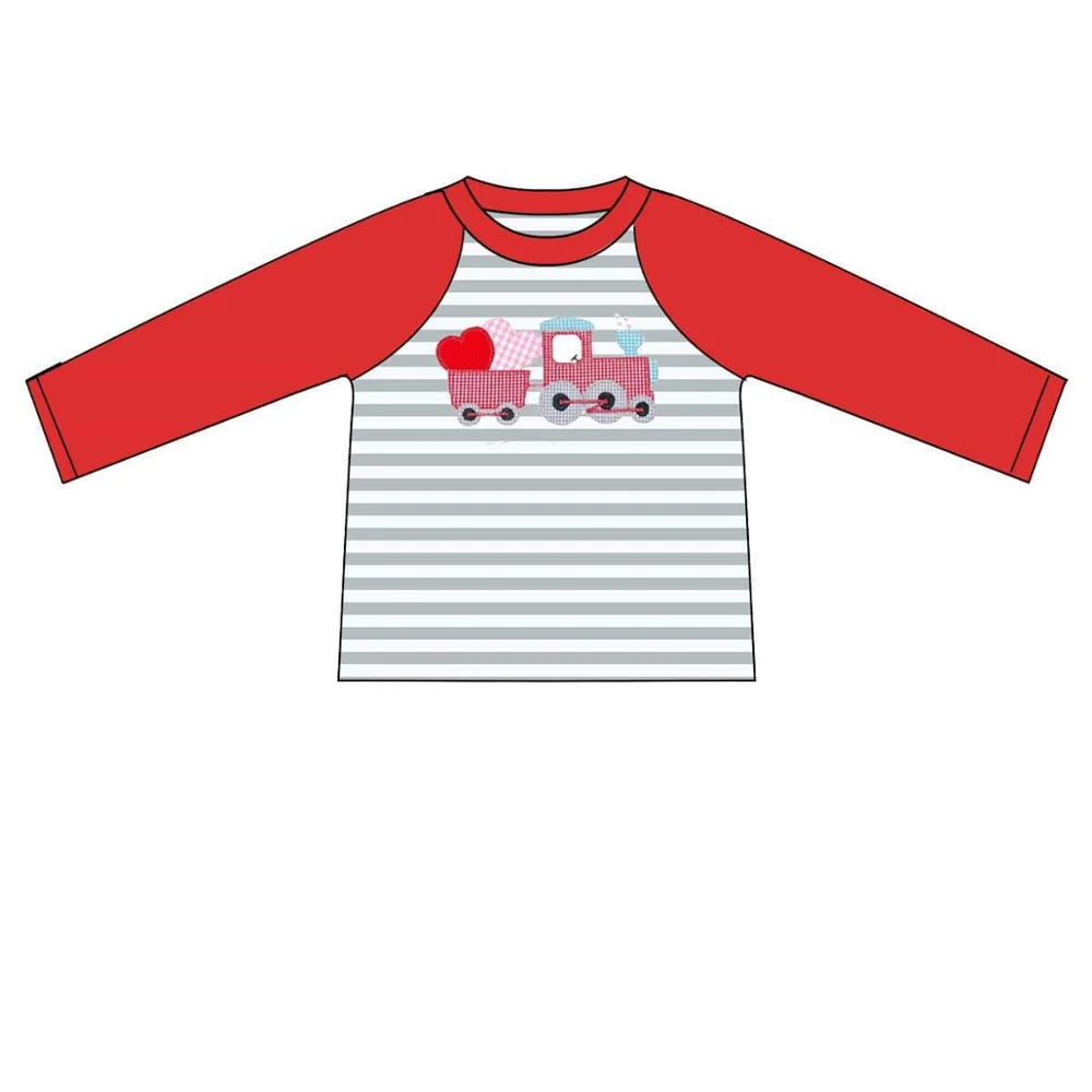 Весенняя футболка для маленьких мальчиков на День святого Валентина хлопковая